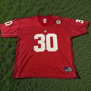 90s Y2K Adidas NCAA Nebraska Cornhuskers #30 Red Home Football Jersey Men’s 2XL